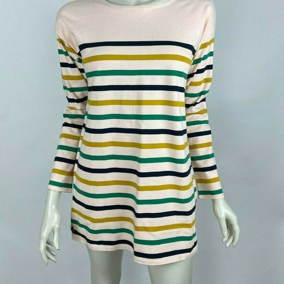 J Crew Striped Boatneck Cotton Tunic Long Sleeve Stretch Pullover Women S NWT - Picture 2 of 10